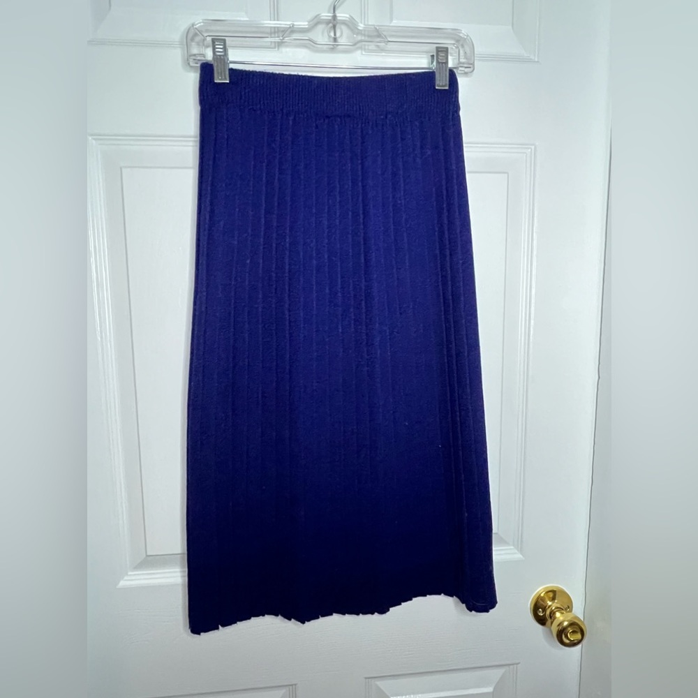 Blue Pleated Vintage Sweater Skirt